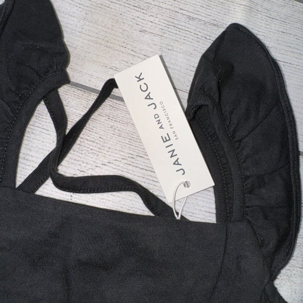 Janie And Jack Size 7 Black Ruffle Tank Top NEW - Picture 2 of 4
